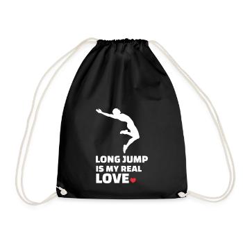I love long jump - Drawstring Bag - black - Front