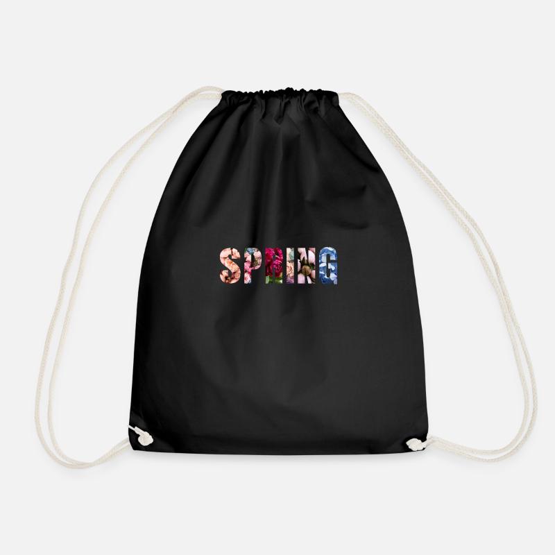 Spring - Frühlingsdesign - Turnbeutel - Schwarz