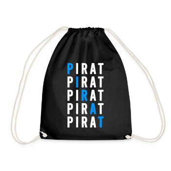 Pirat - Turnbeutel - Schwarz - Vorne