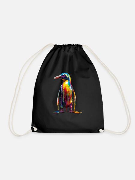 Rainbow Penguin - Turnbeutel - Schwarz