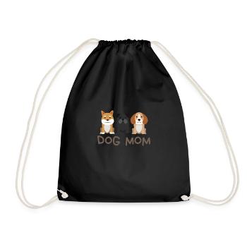Dog Mom mit 3 Hunden - Turnbeutel - Schwarz - Vorne