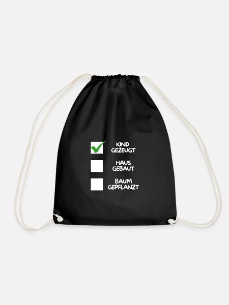 Child conceived ( house built, tree planted) white - Drawstring Bag - black