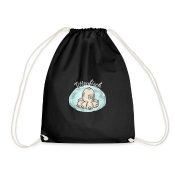 Titty Fucking Sex Funny Breasts Squid - Drawstring Bag - black - Front