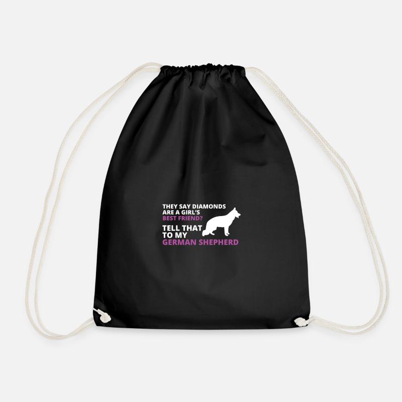 German shepherd - Drawstring Bag - black