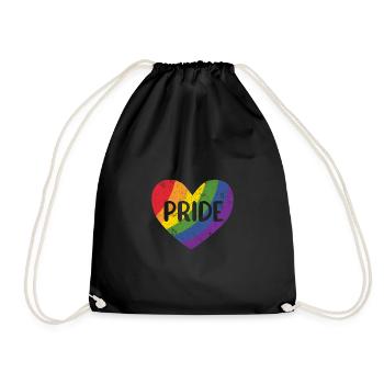 STOLZ HERZ HERZEN LIEBEN LIEBE LBGT QUEER MOTIVE - Turnbeutel - Schwarz - Vorne
