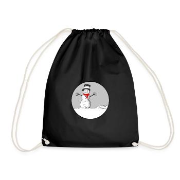 SNOWMAN - Drawstring Bag - black - Front
