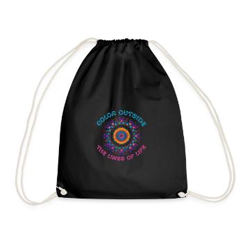 Color Outside - Mandala Yoga Om Creativity - Turnbeutel - Schwarz - Vorne
