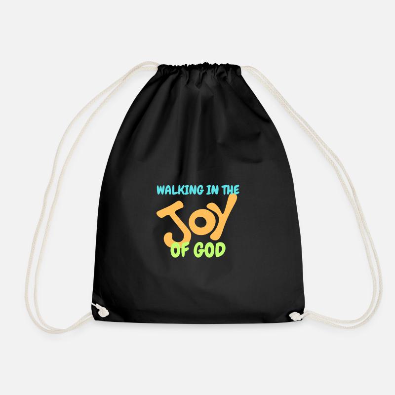 Celebrating faith and joy with bright design - Drawstring Bag - black