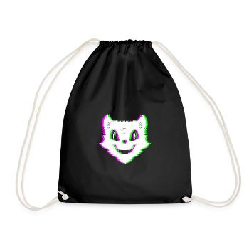 Evil Cat Techno Rave Halloween Trip - Drawstring Bag - black - Front