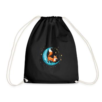 Luna fox - Drawstring Bag - black - Front