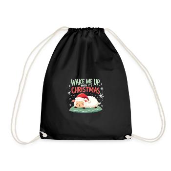 Wake me up when it's Christmas - sweet sheep - Drawstring Bag - black - Front