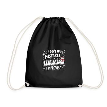 T Shirt Piano - Pianist - Drawstring Bag - black - Front