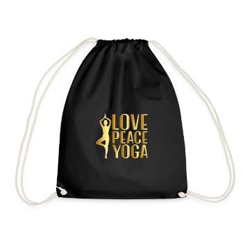 Yoga Pose Love Peace Yoga - Drawstring Bag - black - Front