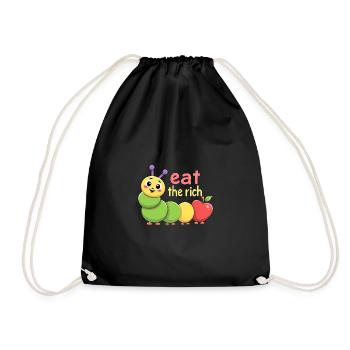 Hungry Worm - Kawaii Caterpillar - Turnbeutel - Schwarz - Vorne