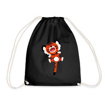 Petit tigre à ressorts par Cheerful Madness!! - Sac de sport léger - noir - Devant