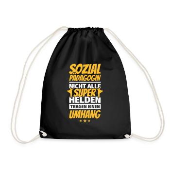Sozialpädagogin Geschenke lustiger Spruch T Shirt - Turnbeutel - Schwarz - Vorne