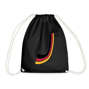 Germany bow lines flag - Drawstring Bag - black - Front