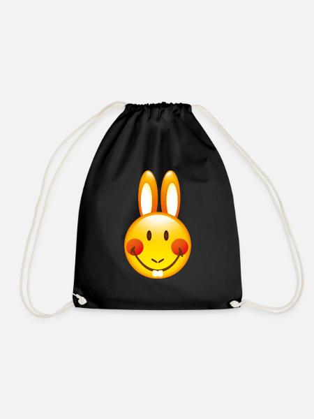 Smiley Bunny - Turnbeutel - Schwarz