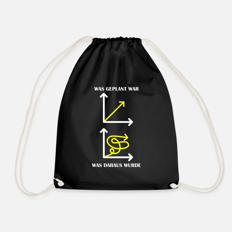 Funny theory and practice motive - Drawstring Bag - black
