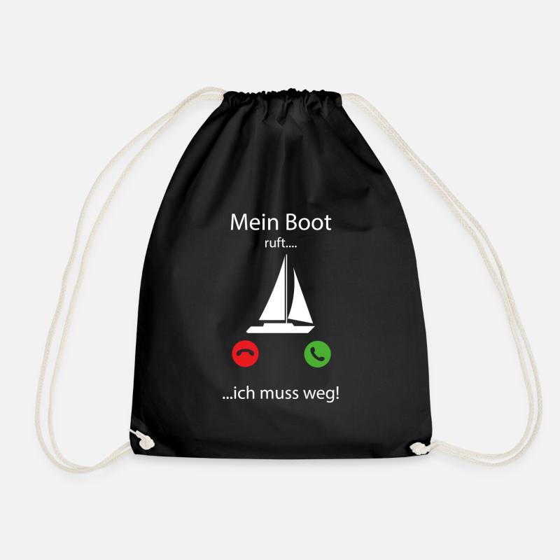 mein boot ruft - ich muss weg - Turnbeutel - Schwarz