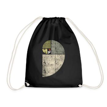 Distressed Fibonacci Spiral - Drawstring Bag - black - Front