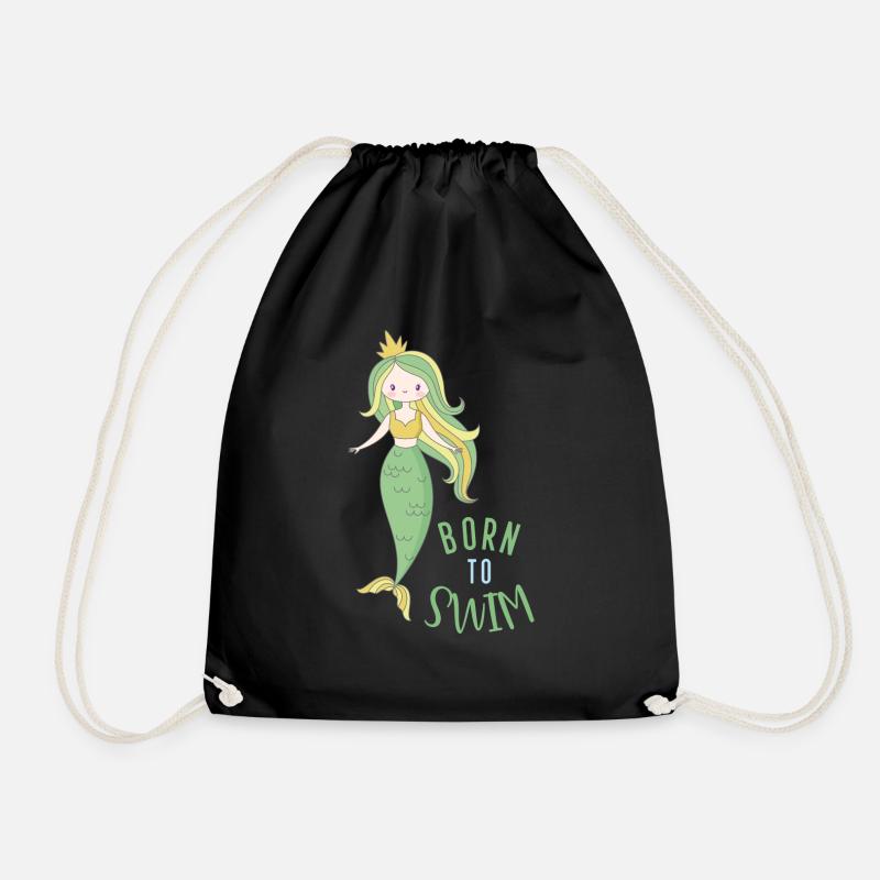 Born to swim - Drawstring Bag - black
