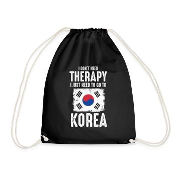 Therapie Korea - Turnbeutel - Schwarz - Vorne
