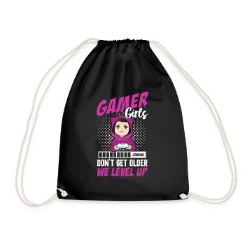 Gamer Girl Videospiele Gaming Zocker Geschenk - Turnbeutel - Schwarz - Vorne