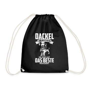 Dackel sind auf das Beste Reduziert Dackel Geschen - Turnbeutel - Schwarz - Vorne