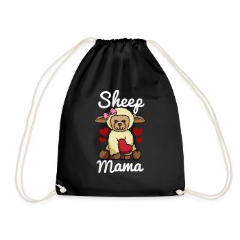 Sheep Mama Herz Schafliebe Schafe Schafmama - Turnbeutel - Schwarz - Vorne