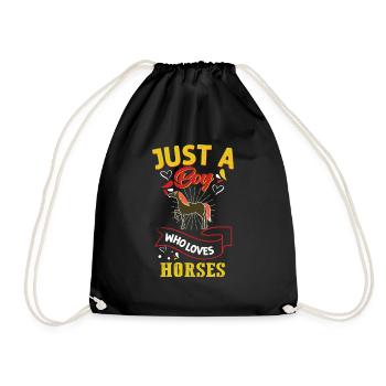 Kids Horse Just A Boy Who Loves Horses - Turnbeutel - Schwarz - Vorne