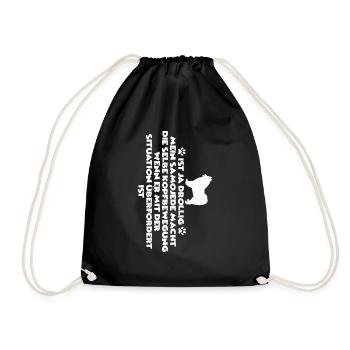 Samojeden Gassi Outfit Samojeden Hundehalter - Turnbeutel - Schwarz - Vorne