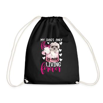 Only Flaw Of Shih Tzu Dog Funny Graphics - Drawstring Bag - black - Front