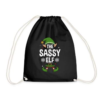 Elfe de cadeau de Noël de famille assorti de groupe - Sac de sport léger - noir - Devant