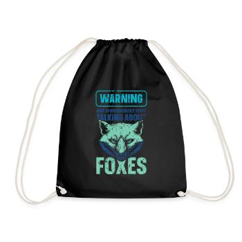 spontaneously start talking about foxes - Turnbeutel - Schwarz - Vorne