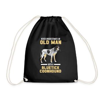 Bluetick Coonhound Gift Funny Saying - Drawstring Bag - black - Front