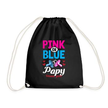 Pink or Blue Papy Loves You Gender Reveal Party - Turnbeutel - Schwarz - Vorne