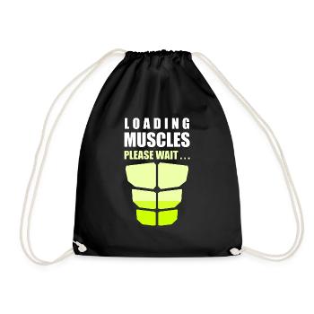 Loading muscles please wait - Drawstring Bag - black - Front