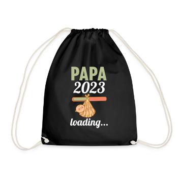 Vater 2023 Schwanger Werdender Papa - Turnbeutel - Schwarz - Vorne