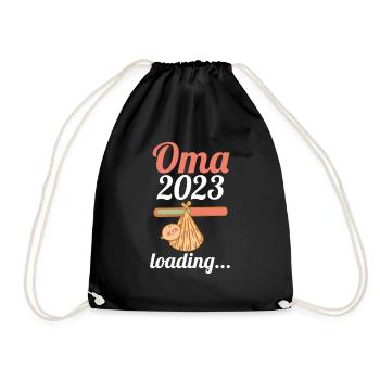 Großmutter 2023 Schwanger Werdende Oma - Turnbeutel - Schwarz - Vorne