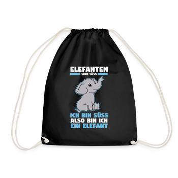 Dickhäuter Rüsseltier Elefant - Turnbeutel - Schwarz - Vorne