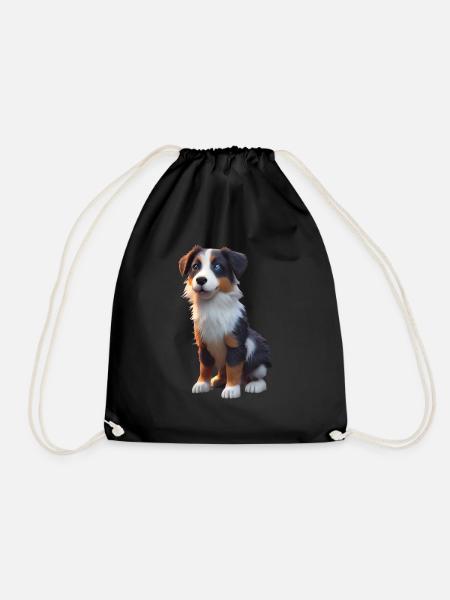 Aussie Hund - Turnbeutel - Schwarz