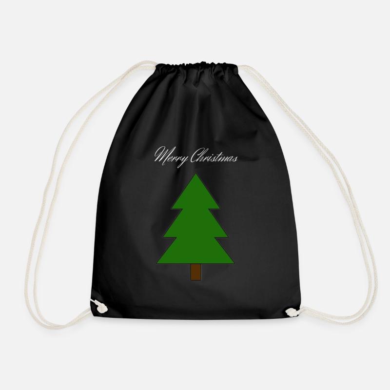 Merry Christmas - Christmas tree - Drawstring Bag - black