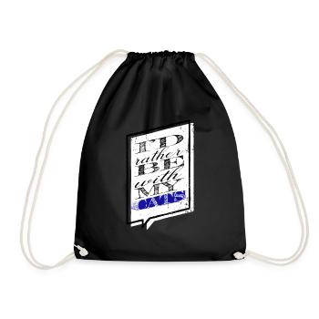Cute Animal Love Joke Cat Long Sleeve Shirts - Drawstring Bag - black - Front