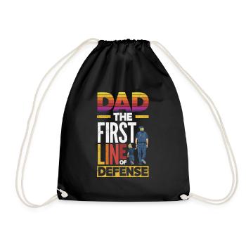 Dad First Line Of Defense Father's Day Design for - Turnbeutel - Schwarz - Vorne