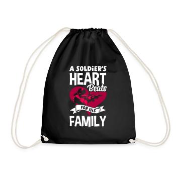 A Soldier's Heart Beats for his Family Father's - Turnbeutel - Schwarz - Vorne