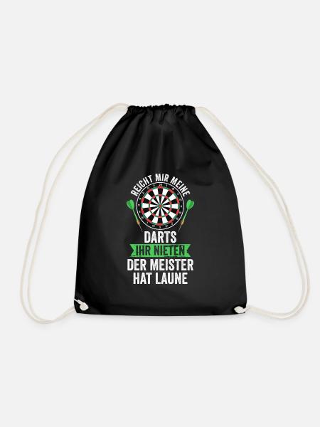 Darten Darts Dartpfeile Geschenk - Turnbeutel - Schwarz