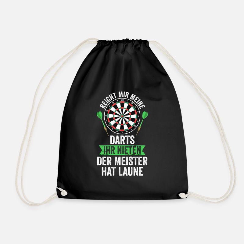 Darten Darts Dartpfeile Geschenk - Turnbeutel - Schwarz