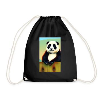 Panda cooles Porträt Zeichnung Nahaufnahme cool süß - Turnbeutel - Schwarz - Vorne