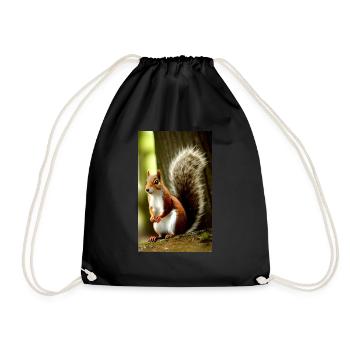 Cool Comic Portrait wild red squirrel majestic - Drawstring Bag - black - Front
